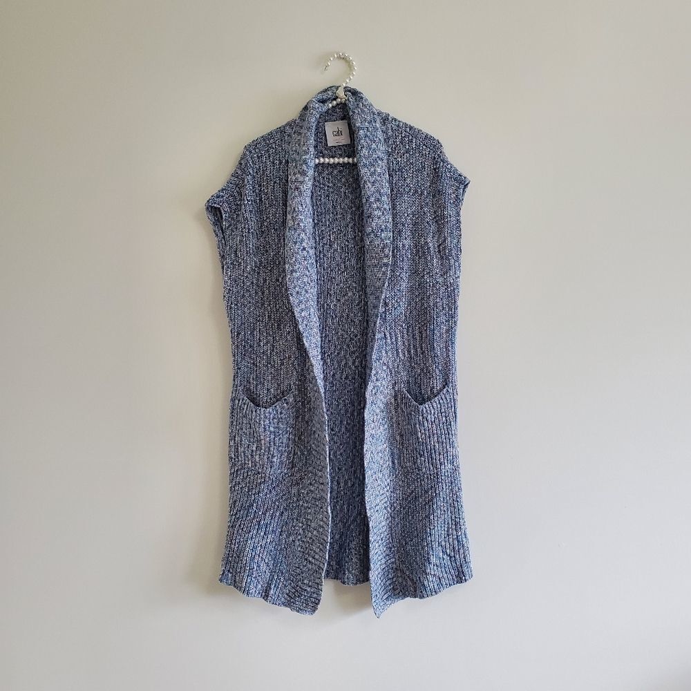 CAbi Nappa Love Carol Open Cardigan Sweater Vest | XS